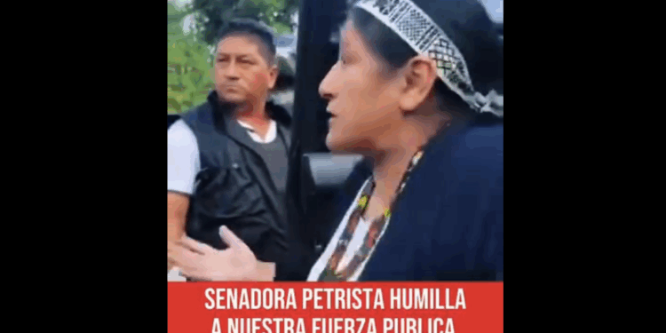 Un nuevo caso de «¿usted no sabe quien soy yo?» Senadora indígena maltrata a la fuerza pública por cumplir su labor. 